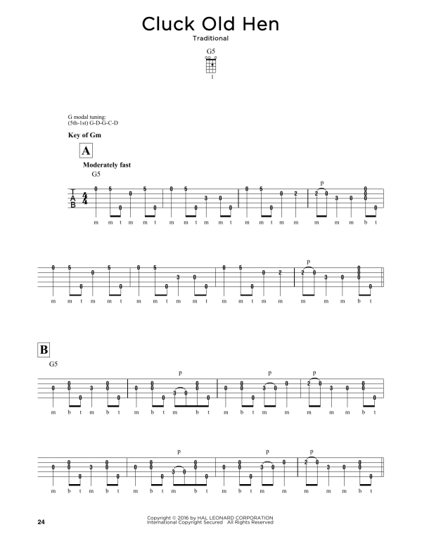 Traditional Cluck Old Hen Musik Noten - Banjo Tab - 178604-thumbnail