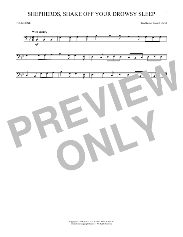Traditional French Carol Shepherds, Shake Off Your Drowsy Sleep Musik Noten - Cello Solo - 173623-0