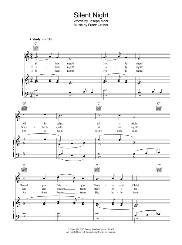Traditional The Sheet Music Direct Christmas Carol Collection 1 (5 songs) Musik Noten - Piano, Vocal & Guitar Chords - 117610-0