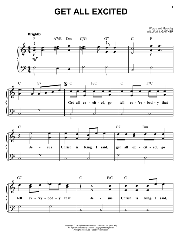 William J. Gaither Get All Excited Musik Noten - Easy Piano - 157699-0