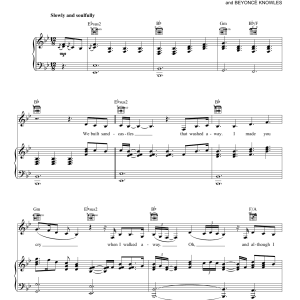 Beyoncé Sandcastles Musik Noten - Piano, Vocal & Guitar Chords - 179474-0