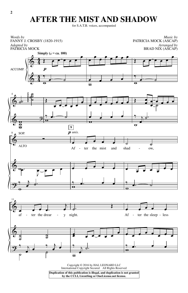 Brad Nix After The Mist And Shadow Musik Noten - SATB Choir - 176063-0