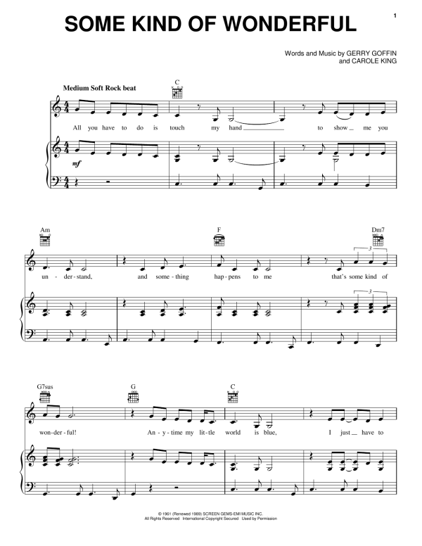 Carole King Some Kind Of Wonderful Musik Noten - Easy Piano - 179816-0