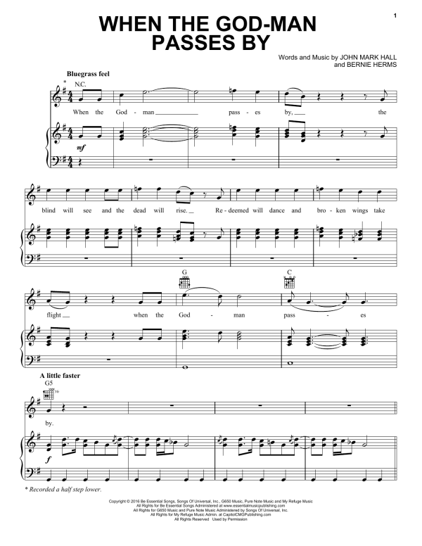 Casting Crowns When The God Man Passes By Musik Noten - Piano, Vocal & Guitar Chords - 176032-0