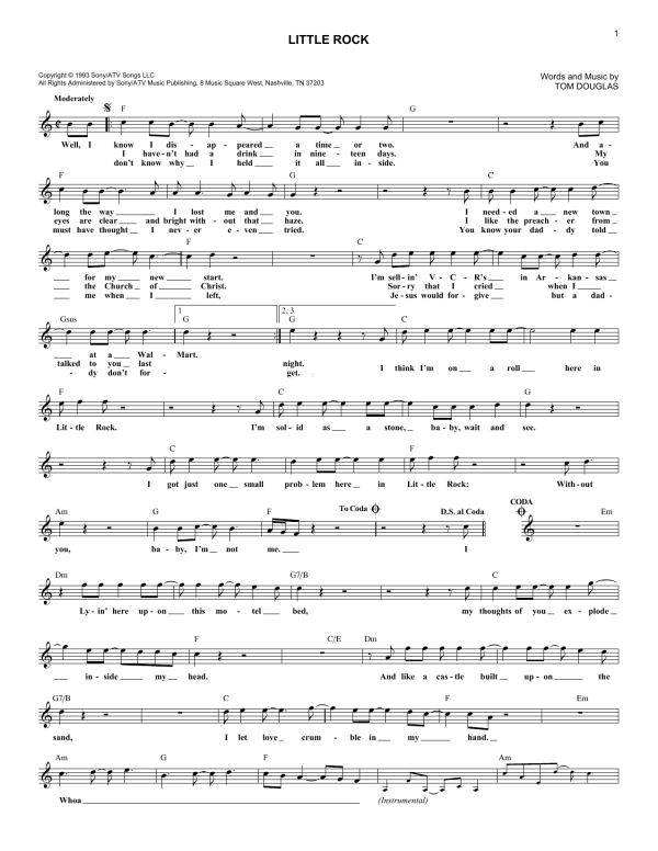 Collin Raye Little Rock Musik Noten - Lead Sheet / Fake Book - 85143-0