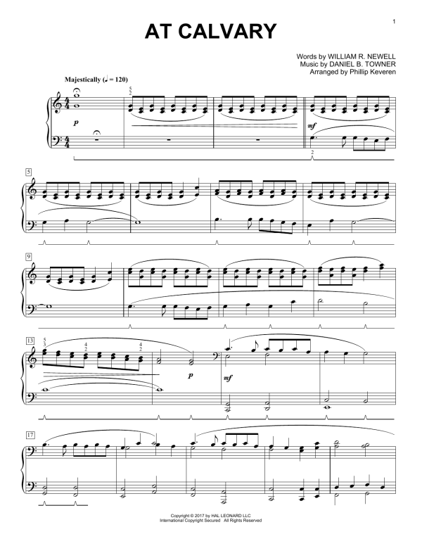 Daniel B. Towner At Calvary (arr. Phillip Keveren) Musik Noten - Piano Solo - 180285-0