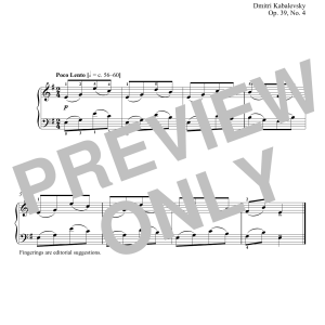 Dmitri Kabalevsky Cradle Song, Op. 39, No. 4 Musik Noten - Piano Solo - 180162-0