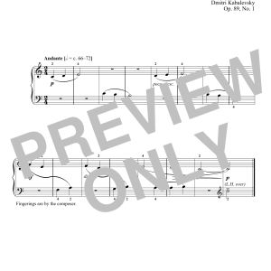 Dmitri Kabalevsky First Piece, Op. 89, No. 1 Musik Noten - Piano Solo - 180155-0