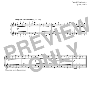 Dmitri Kabalevsky Little Hedgehog, Op. 89, No. 8 Musik Noten - Piano Solo - 180168-0