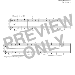 Dmitri Kabalevsky Polka, Op. 39, No. 2 Musik Noten - Piano Solo - 180149-0