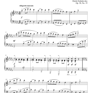 Dmitri Kabalevsky Prelude In D-Flat Major, Op. 38, No. 15 Musik Noten - Piano Solo - 180251-0
