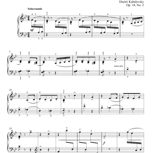 Dmitri Kabalevsky Sporting Game, Op. 14, No. 2 Musik Noten - Piano Solo - 180080-0