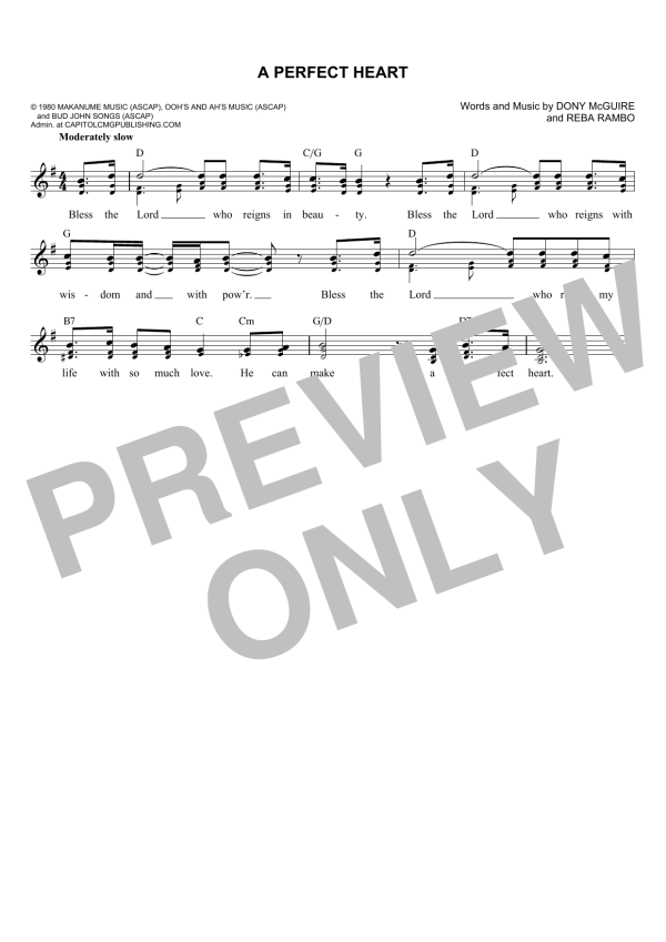 Dony McGuire A Perfect Heart Musik Noten - Lead Sheet / Fake Book - 179374-0