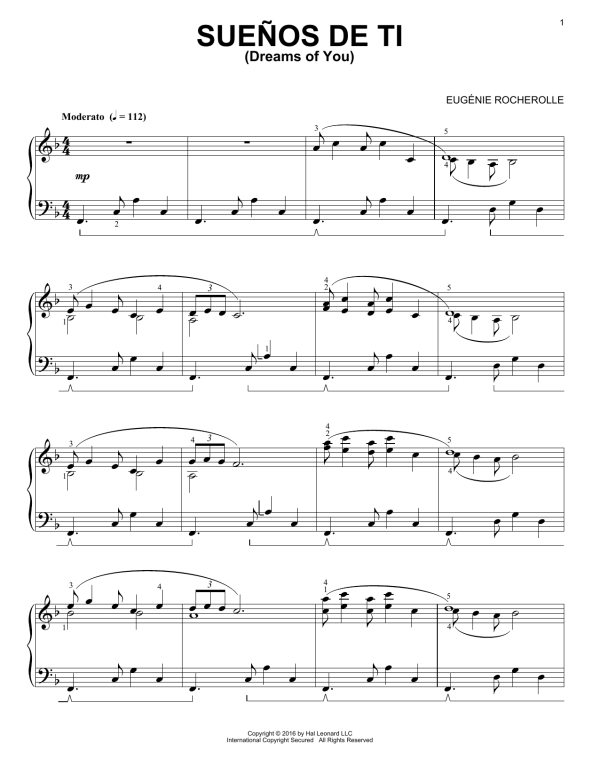 Eugénie Rocherolle Suenos de Ti Musik Noten - Piano Solo - 177349-0