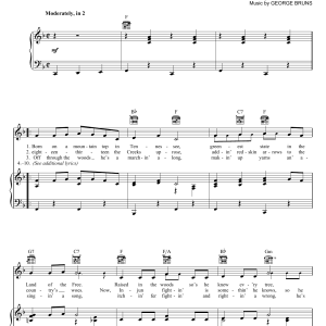 Fess Parker The Ballad Of Davy Crockett (from Davy Crockett) Musik Noten - Lead Sheet / Fake Book - 179738-0
