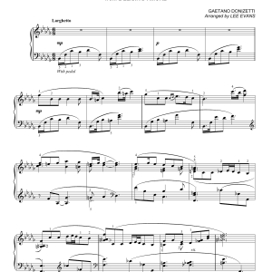 Gaetano Donizetti Una Furtiva Lagrima (The Elixir Of Love) (arr. Lee Evans) Musik Noten - Piano Solo - 180112-0