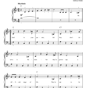 Harold Rome Be Kind To Your Parents Musik Noten - Lead Sheet / Fake Book - 180206-0