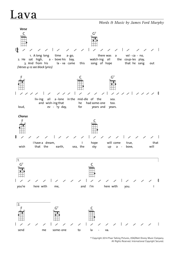 James Ford Murphy Lava (from Lava) Musik Noten - Lead Sheet / Fake Book - 177382-0