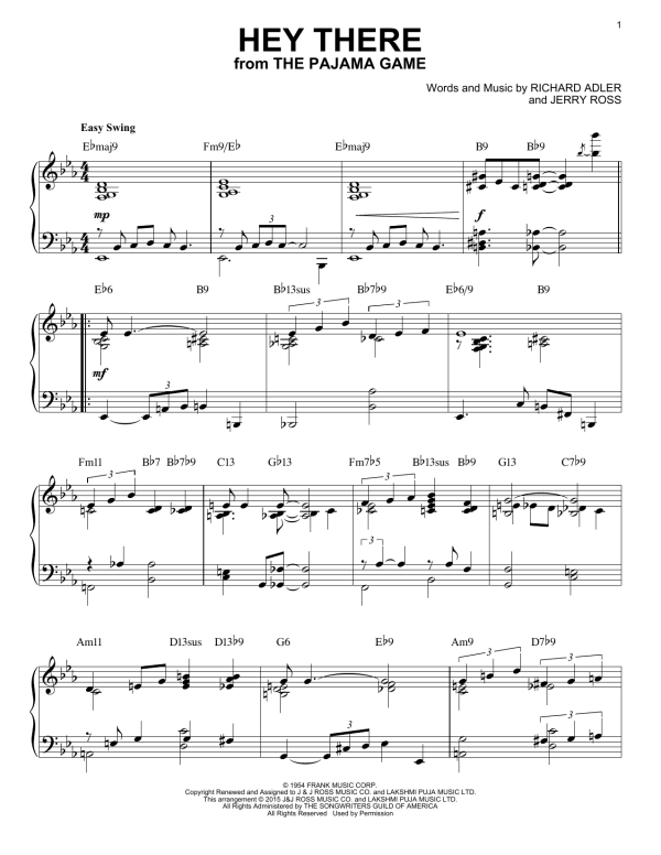 Jerry Ross Hey There [Jazz version] (arr. Brent Edstrom) Musik Noten - Piano Solo - 158968-0