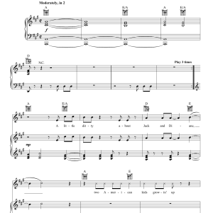 John Mellencamp Jack And Diane Musik Noten - Lead Sheet / Fake Book - 85723-0
