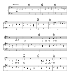 Johnny Cash Without Love Musik Noten - Piano, Vocal & Guitar Chords - 152284-0