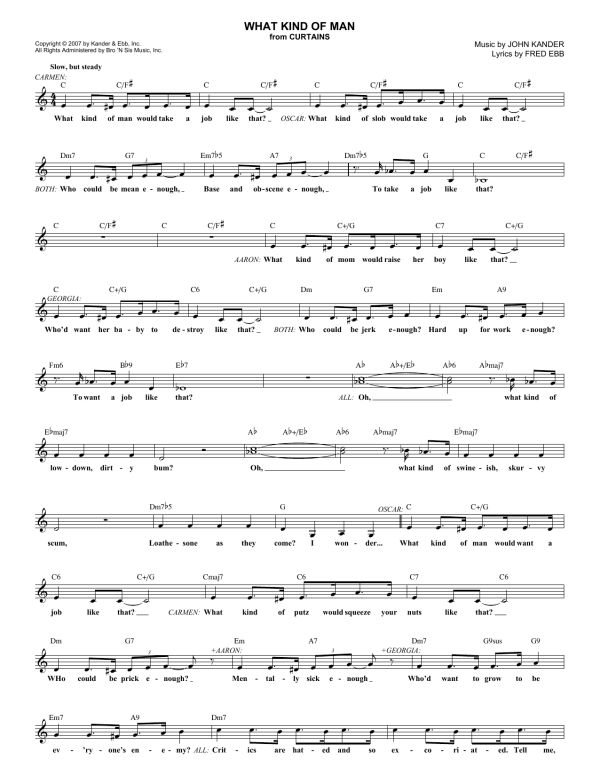 Kander & Ebb What Kind Of Man Musik Noten - Lead Sheet / Fake Book - 85532-0