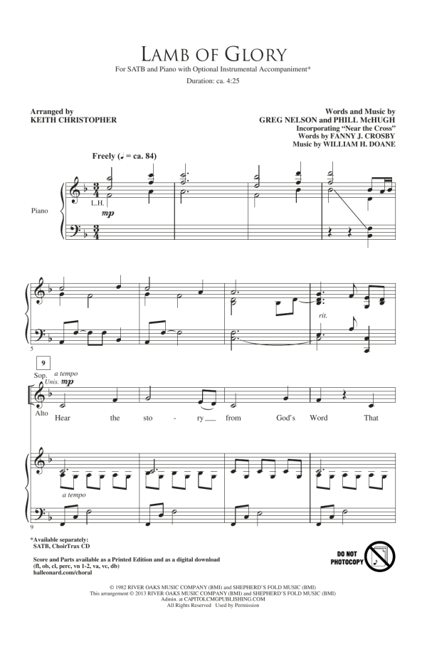 Keith Christopher Lamb Of Glory Musik Noten - SATB Choir - 150577-0