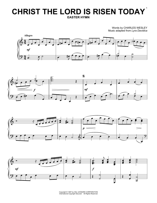 Lyra Davidica Christ The Lord Is Risen Today Musik Noten - Super Easy Piano - 178520-0