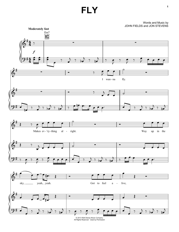 Mark Mancina Fly Musik Noten - Piano, Vocal & Guitar Chords - 99670-0