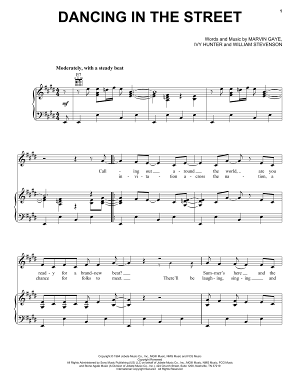 Martha & The Vandellas Dancing In The Street Musik Noten - Lead Sheet / Fake Book - 85224-0