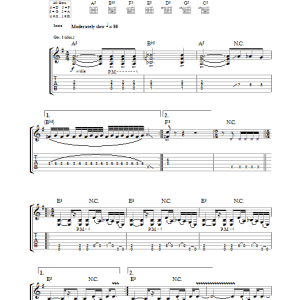 Metallica Sad But True Musik Noten - Bass Guitar Tab - 170675-0