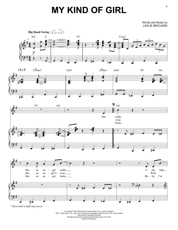 Michael Bublé My Kind Of Girl Musik Noten - Piano & Vocal - 179925-0