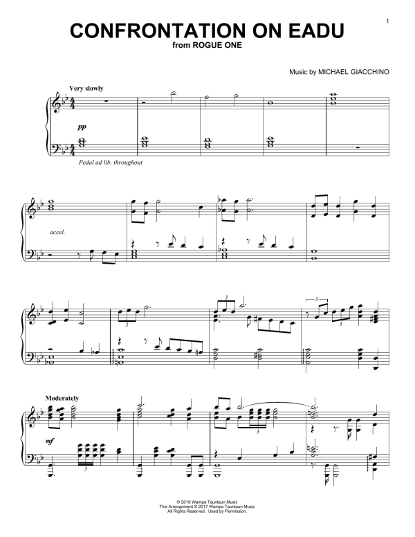 Michael Giacchino Confrontation On Eadu Musik Noten - Piano Solo - 179885-0