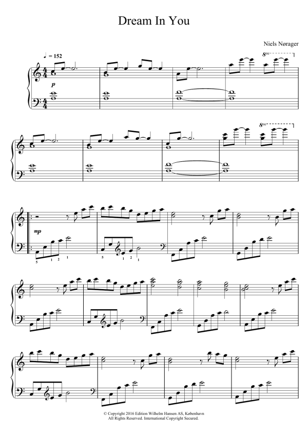 Niels Norager Dream In You Musik Noten - Piano Solo - 124086-0