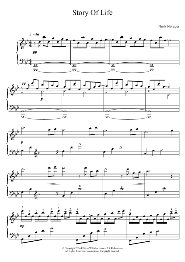 Niels Norager Story Of Life Musik Noten - Piano Solo - 124091-0