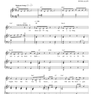 Peter Allen When I Get My Name In Lights Musik Noten - Piano & Vocal - 179467-0