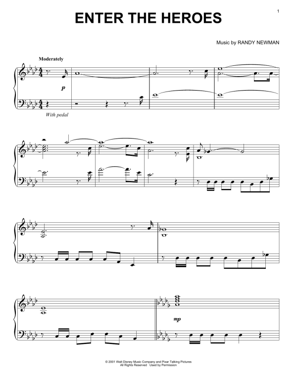 Randy Newman Enter The Heroes Musik Noten - Piano Solo - 99672-0