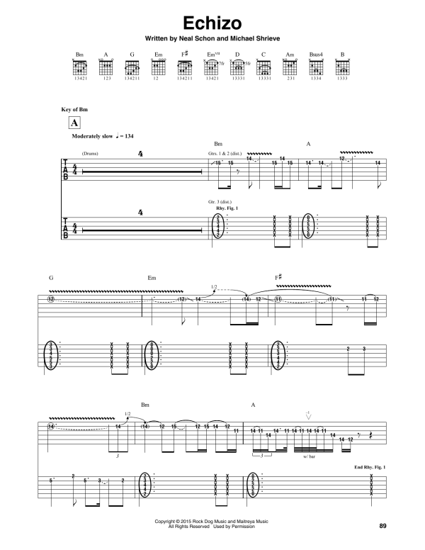 Santana Echizo Musik Noten - Guitar Rhythm Tab - 172540-0
