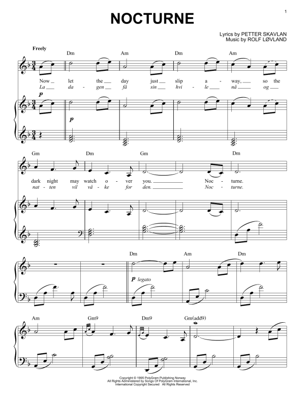 Secret Garden Nocturne Musik Noten - Piano Solo - 155538-0
