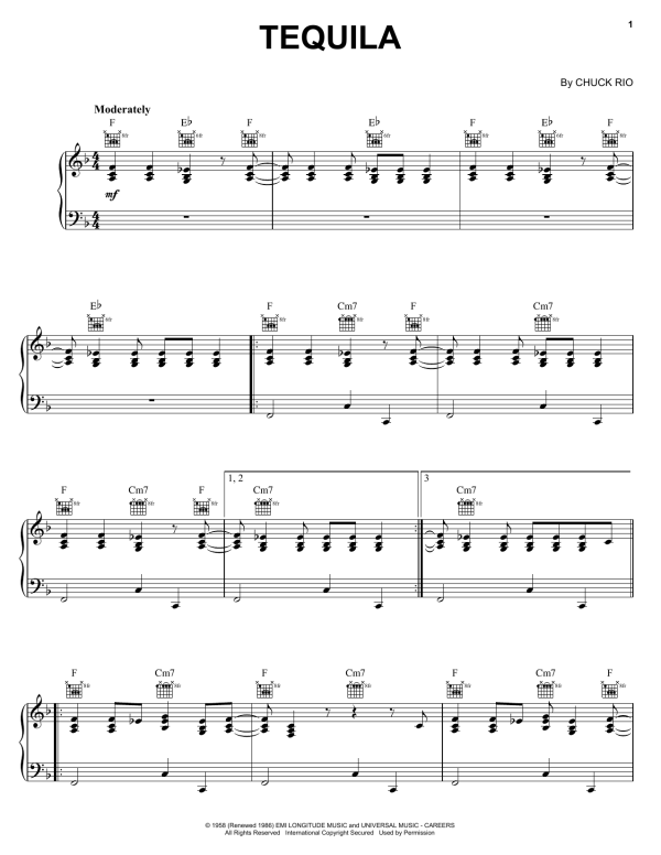 The Champs Tequila Musik Noten - Guitar Tab - 179477-0