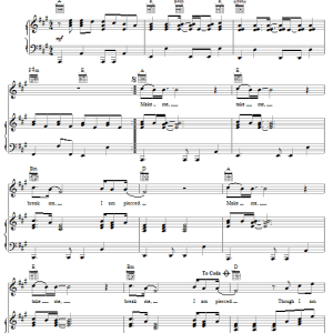 Audio Adrenaline Pierced Musik Noten - Piano, Vocal & Guitar Chords - 56021-0