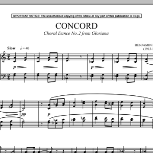 Benjamin Britten Gloriana, Choral Dance No. 2 (Concord) Musik Noten - Piano Solo - 89543-0