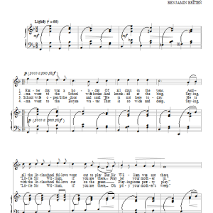 Benjamin Britten Little Sir William Musik Noten - Piano & Vocal - 96320-0