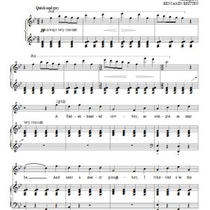 Benjamin Britten The Plough Boy Musik Noten - Piano & Vocal - 97911-0