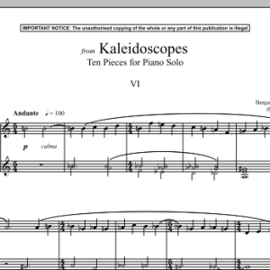 Benjamin Lees Kaleidoscopes, Ten Pieces For Piano Solo, VI. Musik Noten - Piano Solo - 89500-0