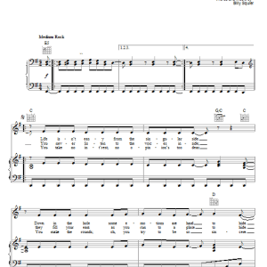 Billy Squier In The Dark Musik Noten - Piano, Vocal & Guitar Chords - 28138-0