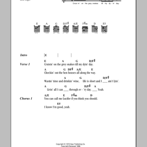 Bob Seger Lucifer Musik Noten - Guitar Chords/Lyrics - 79623-0
