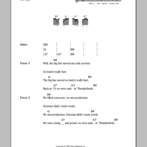 Bob Seger Makin' Thunderbirds Musik Noten - Guitar Chords/Lyrics - 79637-0