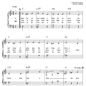 Burl Ives The Most Wonderful Day Of The Year Musik Noten - Easy Piano - 29184-0