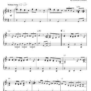 Charlie Parker K.C. Blues Musik Noten - Piano Solo - 97206-0